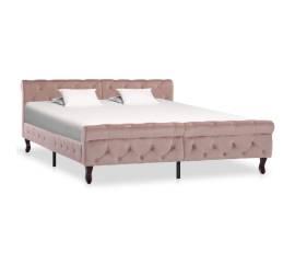 Cadru de pat, roz, 160 x 200 cm, catifea