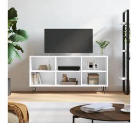 Comodă tv, alb extralucios, 103,5x30x50 cm, lemn compozit