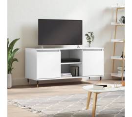 Comodă tv, alb extralucios, 104x35x50 cm, lemn compozit