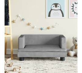 Canapea pentru copii, gri, 60x40x30 cm, catifea