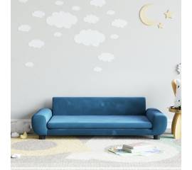 Canapea pentru copii, albastru, 100x54x33 cm, catifea