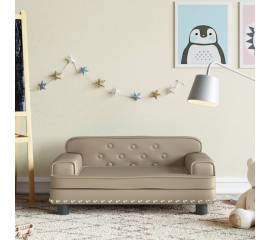 Canapea pentru copii, cappuccino, 70x45x30 cm, piele ecologică