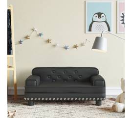 Canapea pentru copii, negru, 70x45x30 cm, piele ecologică