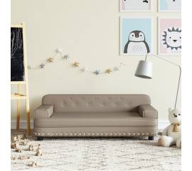 Canapea pentru copii, cappuccino, 90x53x30 cm, piele ecologică