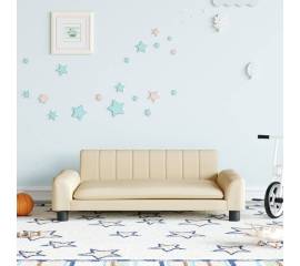 Canapea pentru copii, crem, 90x53x30 cm, material textil