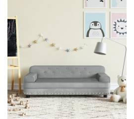 Canapea pentru copii, gri deschis, 90x53x30 cm, catifea