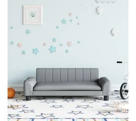 Canapea pentru copii, gri deschis, 90x53x30 cm, material textil