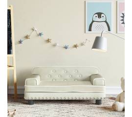 Canapea pentru copii, crem, 70x45x30 cm, catifea