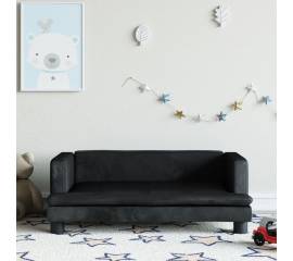 Canapea pentru copii, negru, 80x45x30 cm, catifea