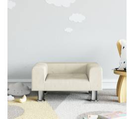 Canapea pentru copii, crem, 50x40x26,5 cm, catifea