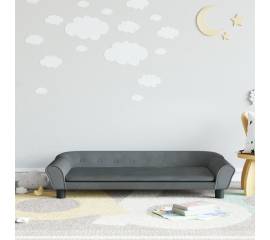 Canapea pentru copii, gri închis, 100x50x26 cm, catifea