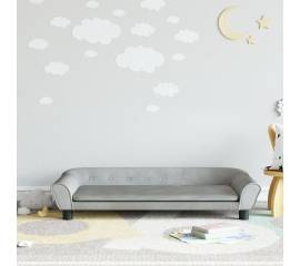 Canapea pentru copii, gri deschis, 100x50x26 cm, catifea