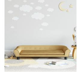 Canapea pentru copii, maro, 100x50x26 cm, catifea