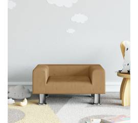 Canapea pentru copii, maro, 50x40x26,5 cm, catifea
