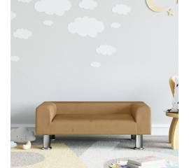 Canapea pentru copii, maro, 70x45x26,5 cm, catifea