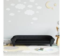 Canapea pentru copii, negru, 100x50x26 cm, catifea