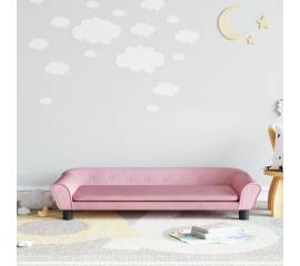 Canapea pentru copii, roz, 100x50x26 cm, catifea