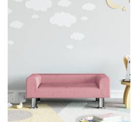 Canapea pentru copii, roz, 70x45x26,5 cm, catifea