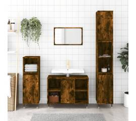 Dulap pentru baie, stejar fumuriu, 80x33x60 cm, lemn compozit