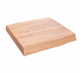 Blat masă, 40x40x6 cm, maro, lemn stejar tratat contur organic