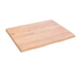 Blat masă, 60x50x2 cm, maro, lemn stejar tratat contur organic
