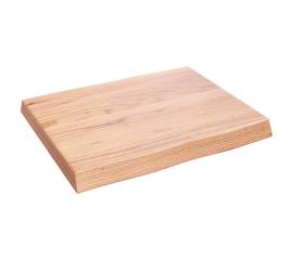 Blat masă, 60x50x6 cm, maro, lemn stejar tratat contur organic