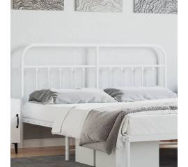 Tăblie de pat metalică, alb, 160 cm