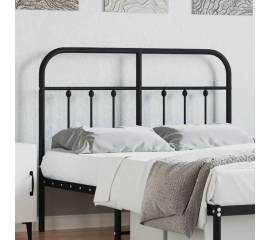 Tăblie de pat metalică, negru, 120 cm