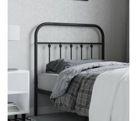 Tăblie de pat metalică, negru, 90 cm