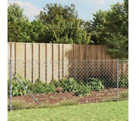 Gard plasă de sârmă cu țăruși de fixare, argintiu, 1,1x25 m