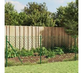 Gard de plasă de sârmă, verde, 0,8x25 m