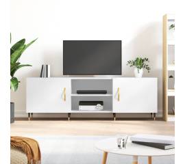 Comodă tv, alb extralucios, 150x30x50 cm, lemn compozit