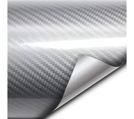 Folie colantare auto Carbon 5D Lacuit Argintiu (3,0m x 1,52m)