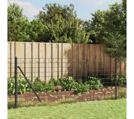 Gard plasă de sârmă cu țăruși de fixare, antracit, 1,1x10 m