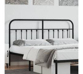 Tăblie de pat metalică, negru, 180 cm