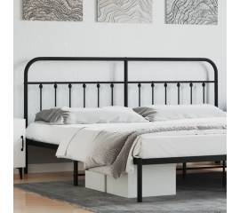 Tăblie de pat metalică, negru, 193 cm