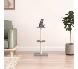 Ansamblu pisici, stâlpi din funie sisal, gri deschis, 73 cm