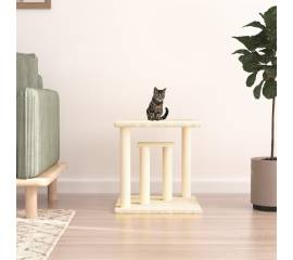 Stâlpi de zgâriat pentru pisici cu platforme, crem, 50 cm