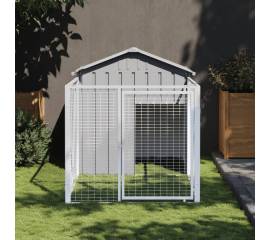 Cușcă de câine & țarc gri deschis 117x201x123cm oțel galvanizat
