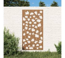 Decor de perete 105x55 cm design frunze arțar oțel corten