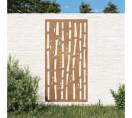 Decor perete de grădină 105x55 cm design bambus oțel corten