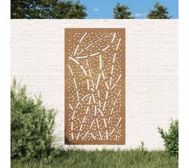 Decor perete de grădină 105x55 cm design frunze oțel corten