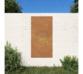 Decor perete de grădină 105x55 cm design soare oțel corten
