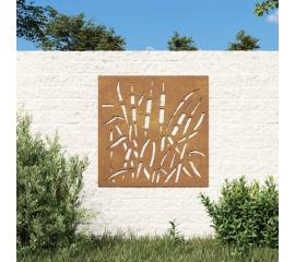 Decor perete de grădină 55x55 cm, design iarba , oțel corten