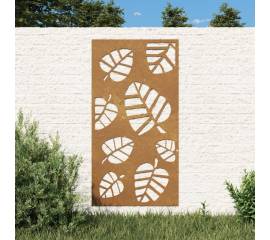 Decorație perete de grădină 105x55 cm design frunze oțel corten