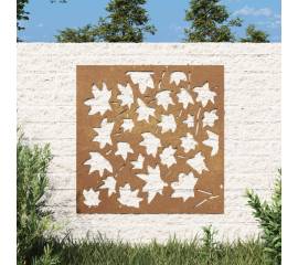 Decorațiune perete grădină, 55x55cm, oțel corten, frunze arțar
