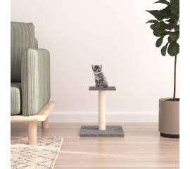 Stâlp de zgâriat pentru pisici cu platformă, gri deschis, 38 cm
