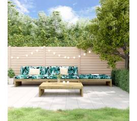 Set mobilier de grădină cu perne, 4 piese, lemn de pin tratat