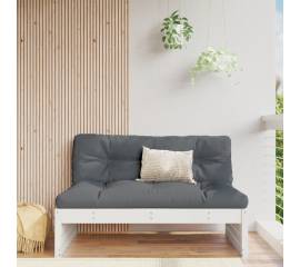 Canapea de mijloc, 120x80 cm, alb, lemn masiv de pin