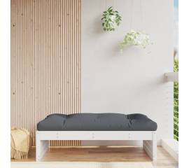 Taburet de grădină, 120x80 cm, alb, lemn masiv de pin